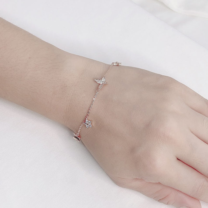 Butterfly & Star Cubic Zirconia Bracelet.