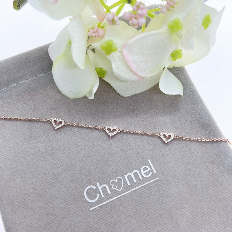 Heart Cubic Zirconia Bracelet - CHOMEL