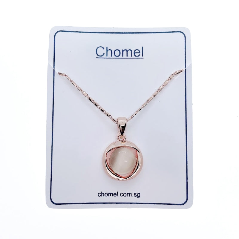 Round Simulated Moonstone Necklace.