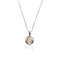 Round Simulated Moonstone Necklace.