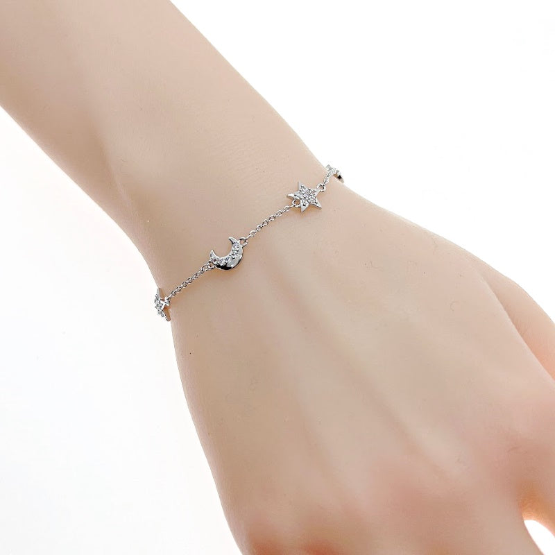 Moon & Star Cubic Zirconia Bracelet - CHOMEL