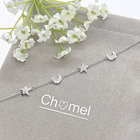 Moon & Star Cubic Zirconia Bracelet - CHOMEL
