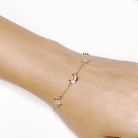 Moon & Star Cubic Zirconia Bracelet.
