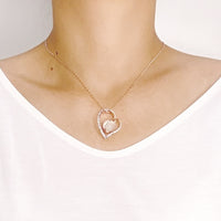 Heart Simulated Moonstone Necklace.