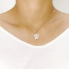 Flower Simulated Moonston Necklace.