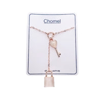 Lock & Key Simulated Moonstone Necklace.
