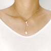 Lock & Key Simulated Moonstone Necklace.
