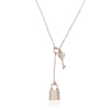 Lock & Key Simulated Moonstone Necklace.