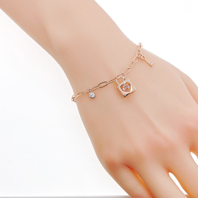 Heart Lock Charm Bracelet - CHOMEL