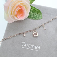 Heart Lock Charm Bracelet - CHOMEL