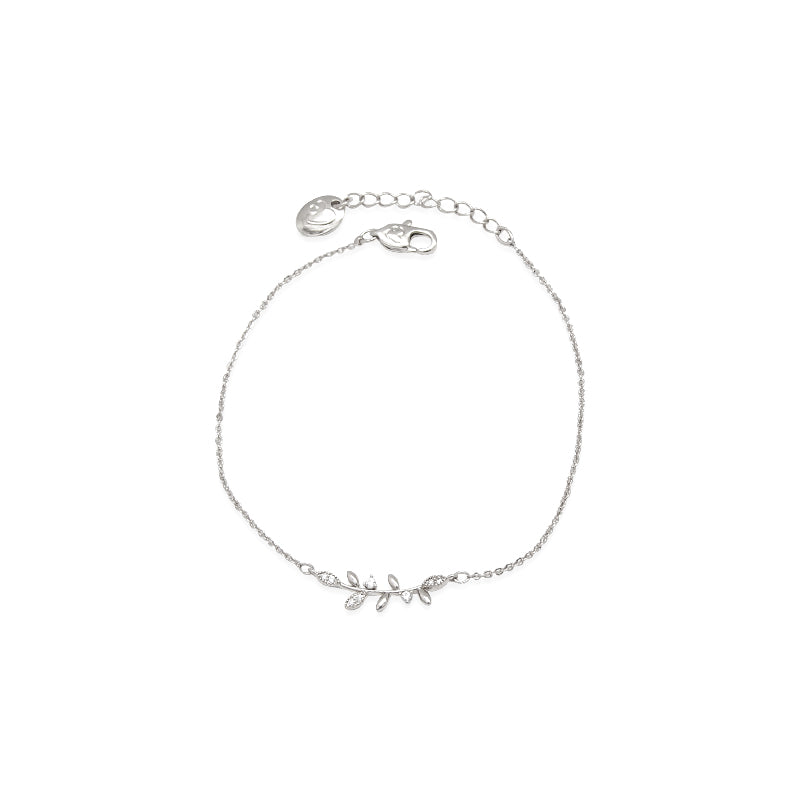 Leaf Cubic Zirconia Bracelet - CHOMEL