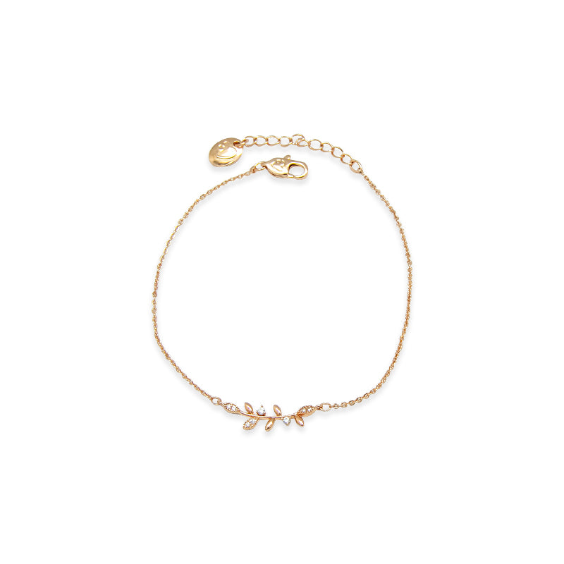 Leaf Cubic Zirconia Bracelet - CHOMEL