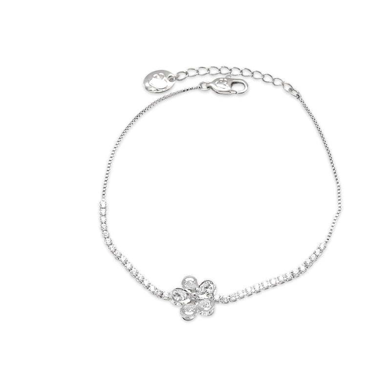 Flower Cubic Zirconia Bracelet.