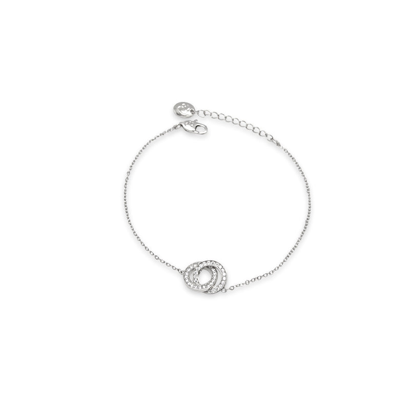 Interlocking Circles Cubic Zirconia Bracelet - CHOMEL