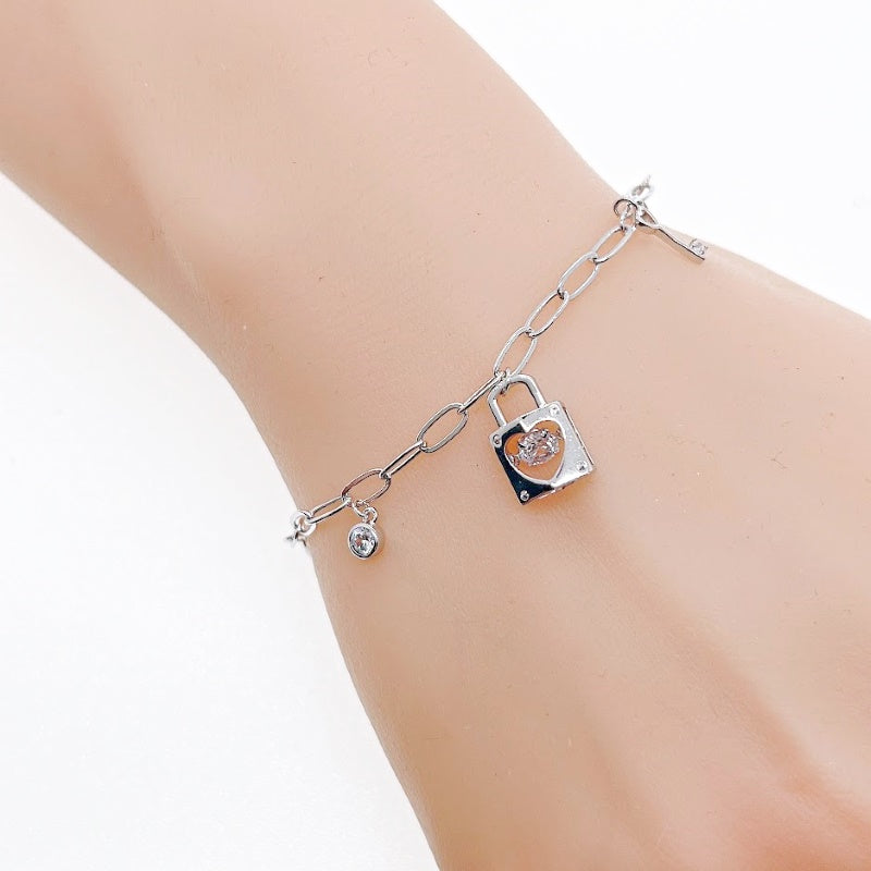 Heart Lock Charm Bracelet - CHOMEL