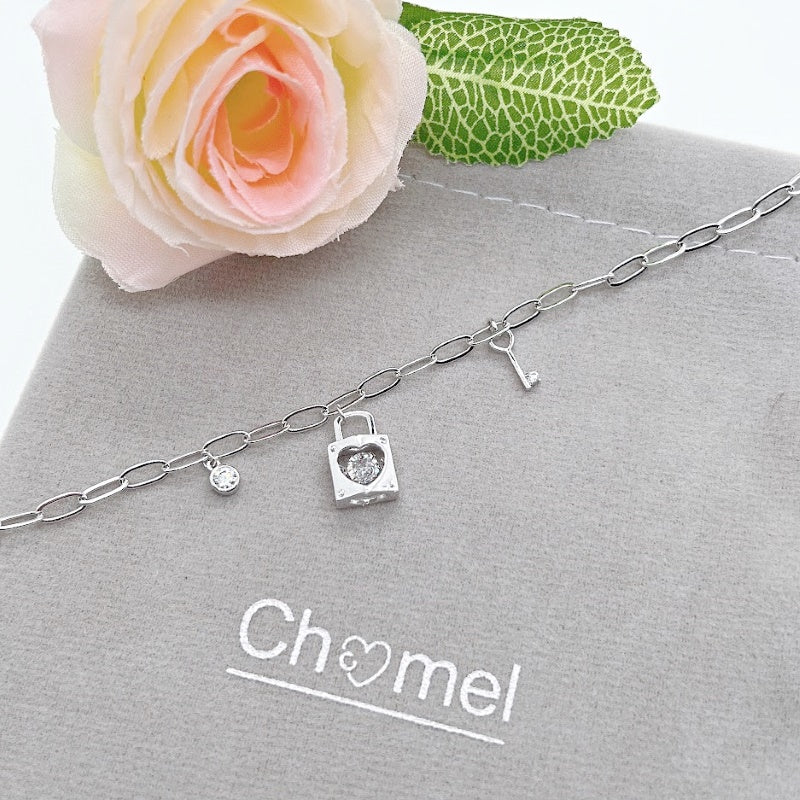 Heart Lock Charm Bracelet - CHOMEL