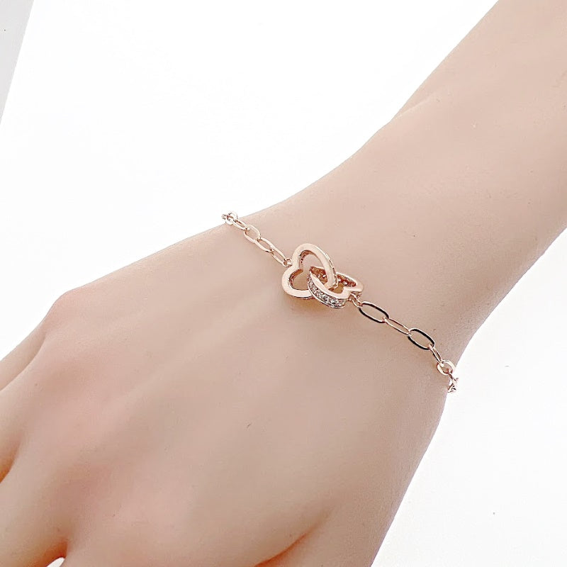 Interlocking Heart Cubic Zirconia Bracelet - CHOMEL