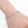 Rhodium Flower Cubic Zirconia Bracelet - CHOMEL