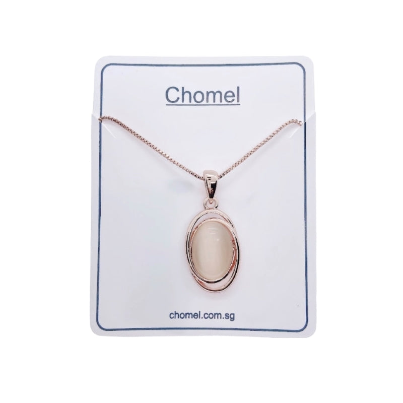 Oval Simulated Moonstone Necklace.