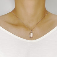 Oval Simulated Moonstone Necklace.