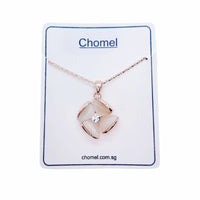 Flower Simulated Moonstone Necklace.