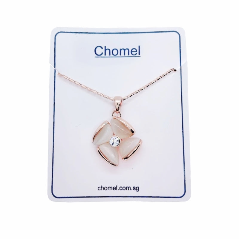 Flower Simulated Moonstone Necklace.