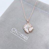 Flower Simulated Moonstone Necklace.