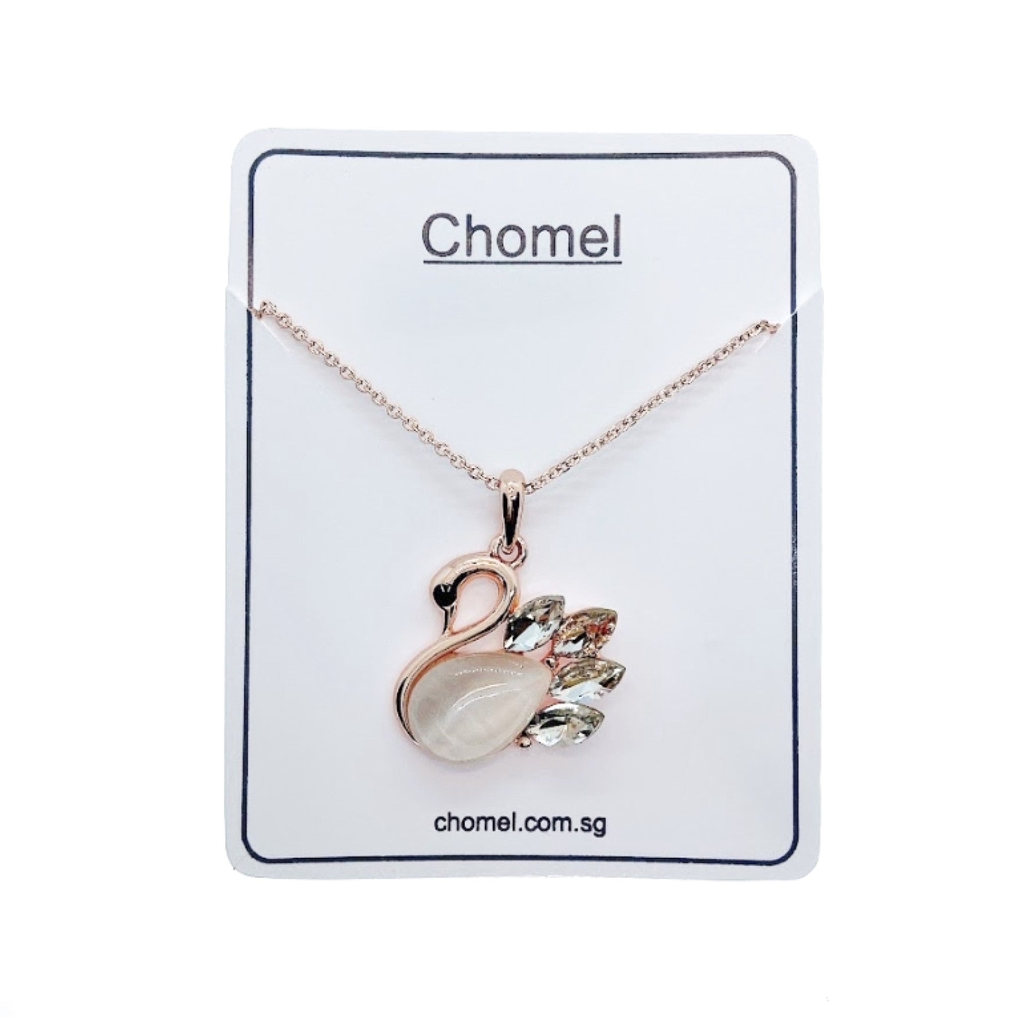 Swan Simulated Moonstone Necklace.