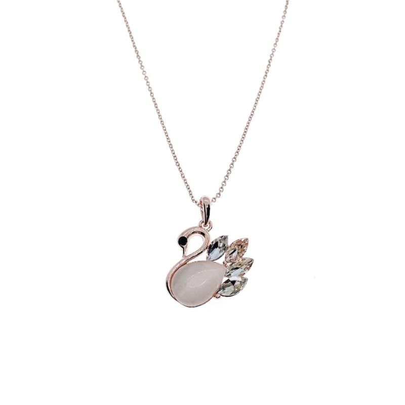 Swan Simulated Moonstone Necklace.