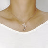 Butterfly Simulated Moonstone Necklace.