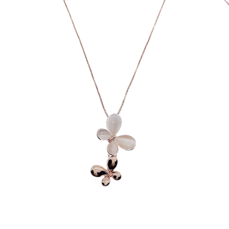 Butterfly Simulated Moonstone Necklace.