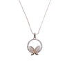Butterfly Simulated Moonstone Necklace.
