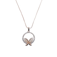 Butterfly Simulated Moonstone Necklace.
