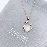 Swan Simulated Moonstone Necklace.