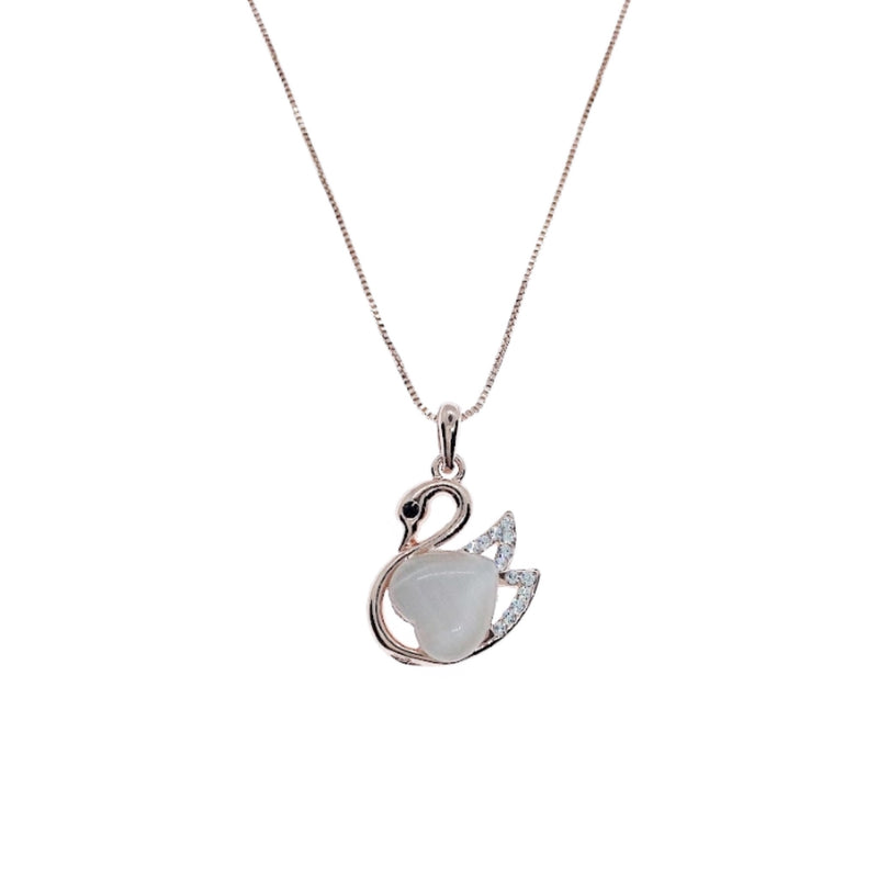 Swan Simulated Moonstone Necklace.