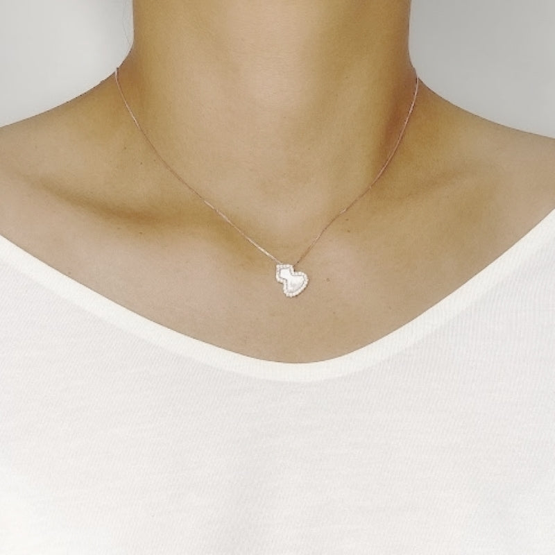Hulu Simulated Mother of Pearl Necklace.
