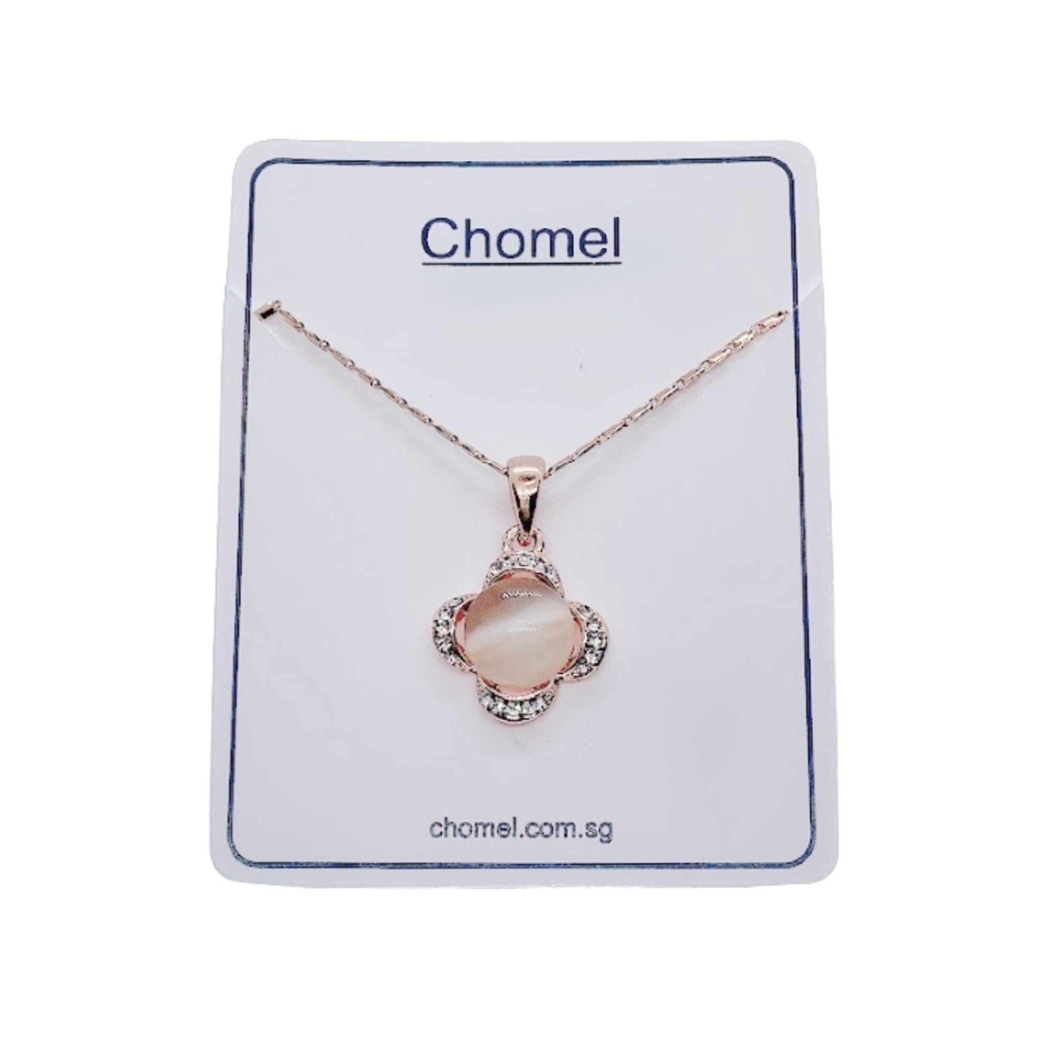 Flower Simulated Moonstone Necklace.