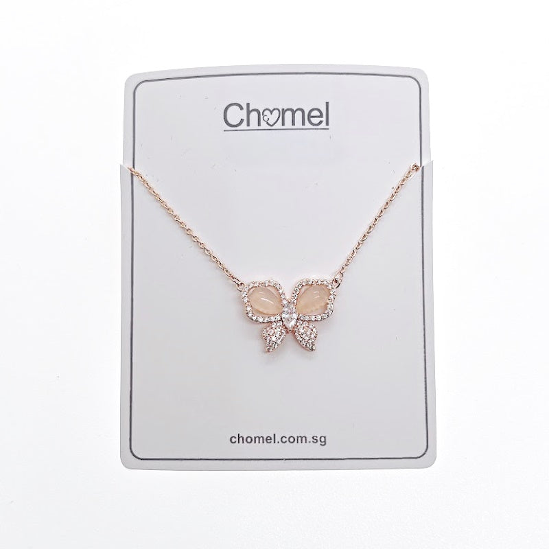 Butterfly Simulated Moonstone Necklace - CHOMEL