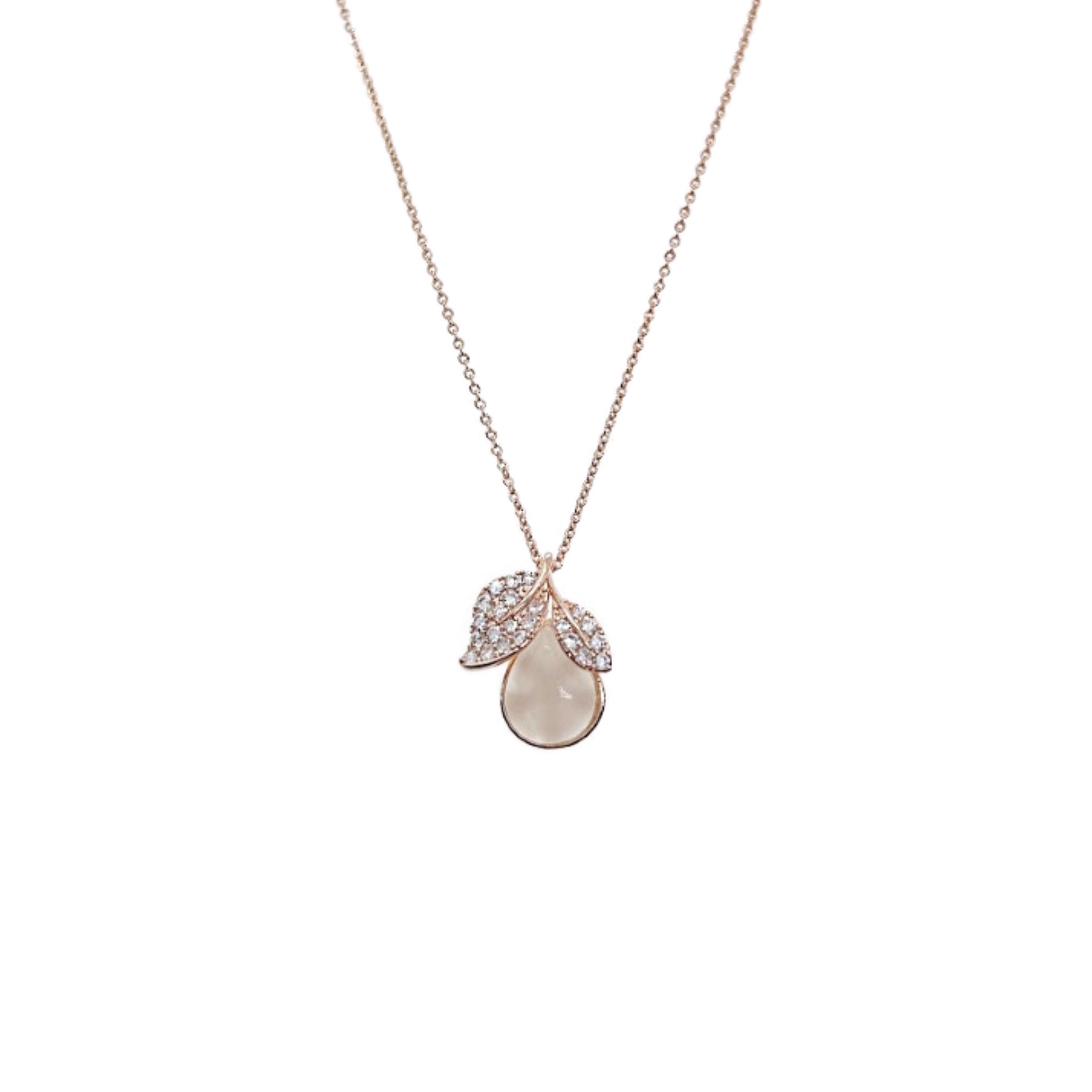 Teardrop Simulated Moonstone Necklace - CHOMEL