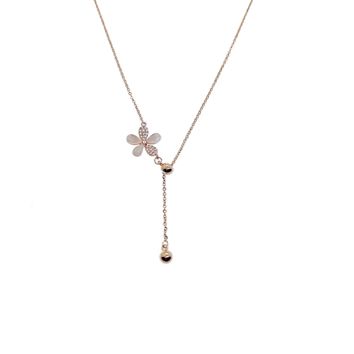 Flower Simulated Moonstone Necklace - CHOMEL