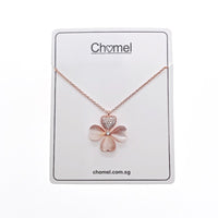 Clover Leaf Simulated Moonstone Necklace - CHOMEL