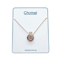 Interlocking Ring Cubic Zirconia Necklace.