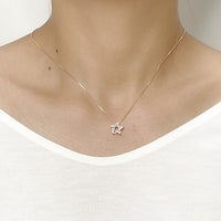 Star Cubic Zirconia Pendant Necklace.