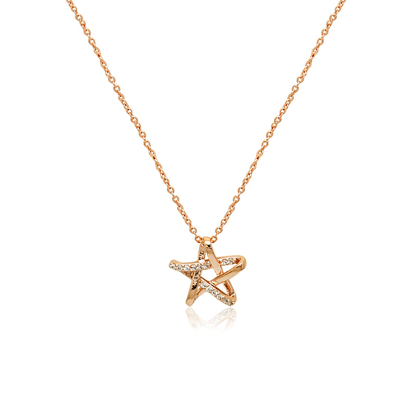 CHOMEL Cubic Zirconia Star Rosegold Necklace