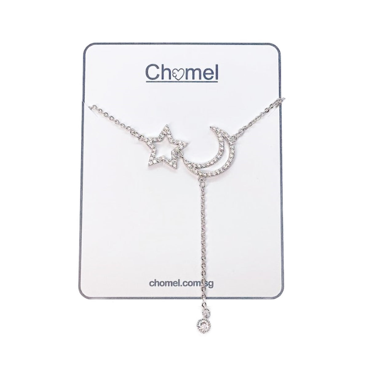 Moon & Star Cubic Zirconia Necklace.