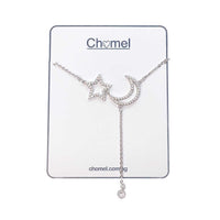 Moon & Star Cubic Zirconia Necklace.