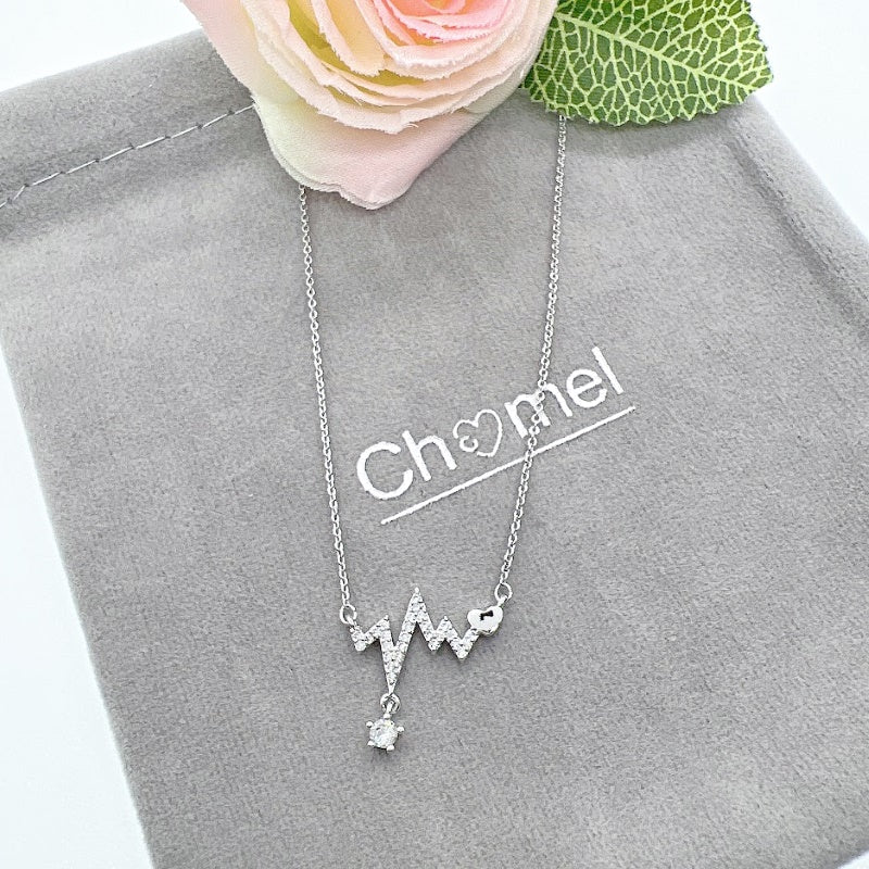 Heartbeat Cubic Zirconia Necklace - CHOMEL