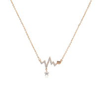 CHOMEL Cubic Zirconia Heartbeat Rosegold Necklace