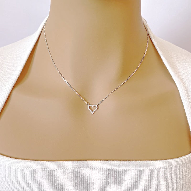 Heart Cubic Zirconia Necklace - CHOMEL