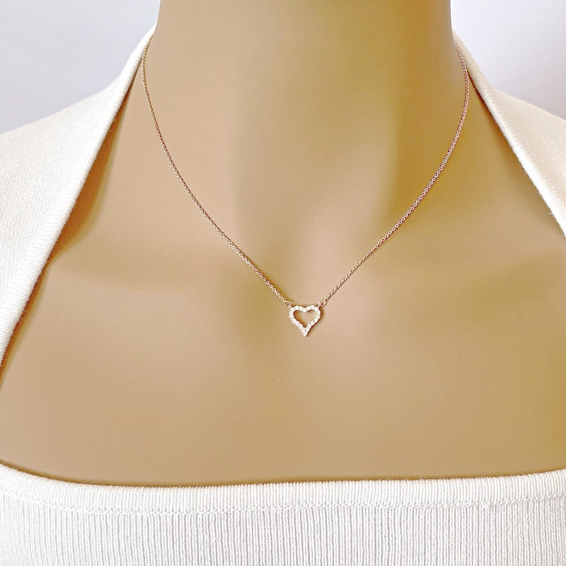 Heart Cubic Zirconia Necklace - CHOMEL